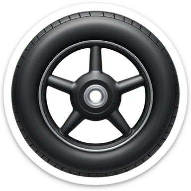 he aircraft's landing gear is one inflated, plump wheel with a strut, black in color sticker