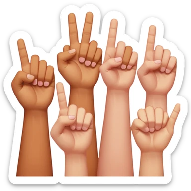 three-finger salute, pinky and thumb tucked must be 5 gingers total sticker