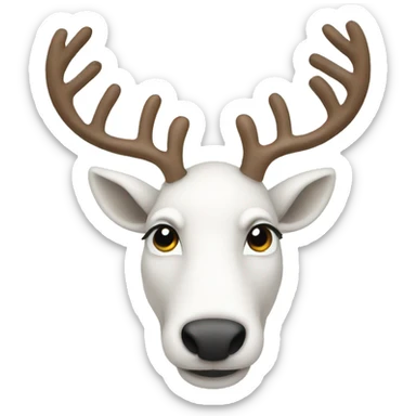 white reindeer  sticker