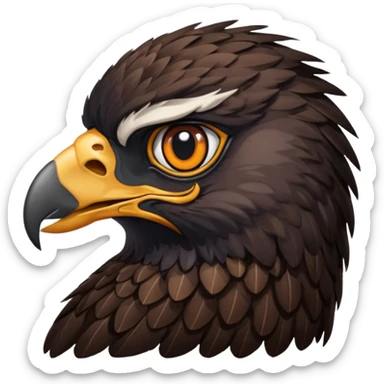 Cabeza de Alcón malvado viendo al frente sticker