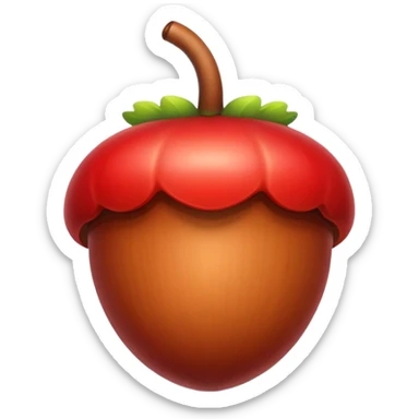Red acorn sticker