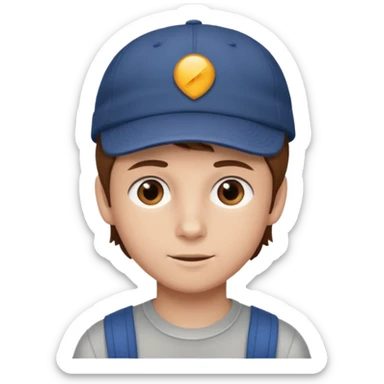 Un niño con gorra pelo castaño  sticker