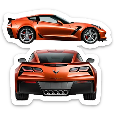 Corvette C7 from behind sticker