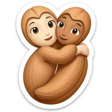 almond and cashew hugging sticker