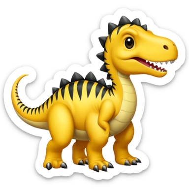 Dinosaurio amarillo con rayas negras sticker