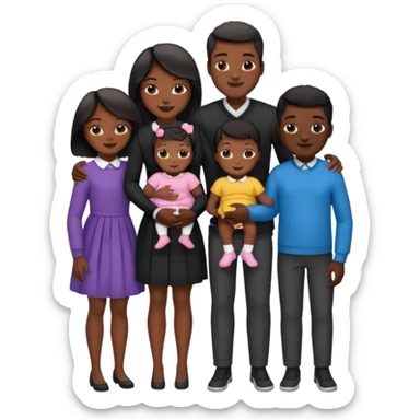 A fam of 7 mom dad big bro big sis middle sis and 2 baby we r black skin coulor and we r fine and baddies sticker