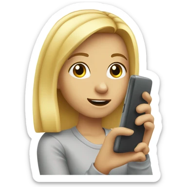 blonde girl recording a voice message sticker