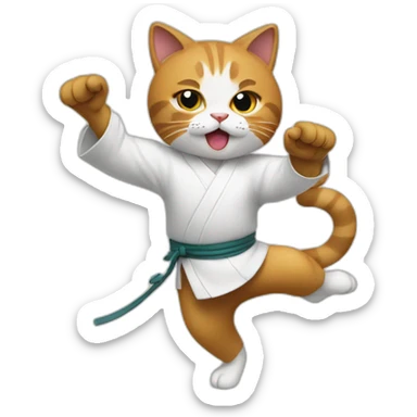 Cat doing kungfu sticker