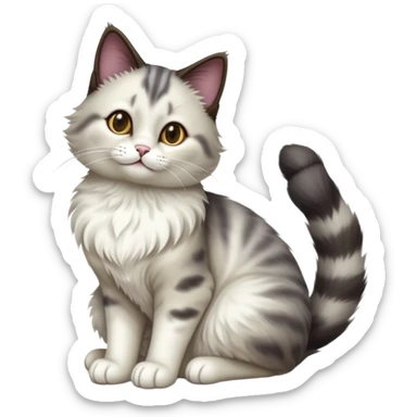 cinematic-[showshoe cat]-realistic-full-body-sitting-emoji,-tail-curled-playfully-around-its-paws,-head-tilted-dramatically,-fluffy-fur,-simplified-yet-realistic-focused-features,-highly-detailed,-glowing-with-an-almost-sarcastic-glow sticker