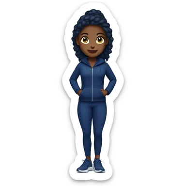 Fit girl with dark blue outfit sticker