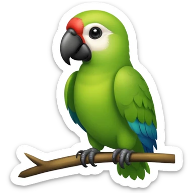 Papagaio totalmente verde com bico preto sticker