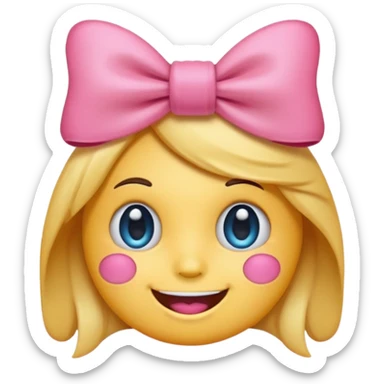 dizzy face emoji with a pink bow sticker