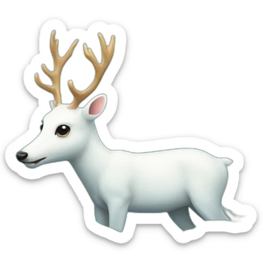 White deer swimming in the sea sticker