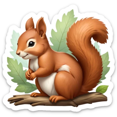Beautiful and Majestic Squirrel Portrait Emoji, Head and body rendered in serene repose with a gentle, content smile and softly closed eyes, showcasing a delicately textured, bushy-tailed form and perky little ears, Simplified yet exquisitely endearing features, highly detailed, glowing with a soft, drowsy woodland light, high shine, relaxed and utterly enchanting, stylized with an air of timeless forest majesty, soft glowing outline, capturing the essence of a beautiful and majestic squirrel that embodies the pure charm of nature! sticker