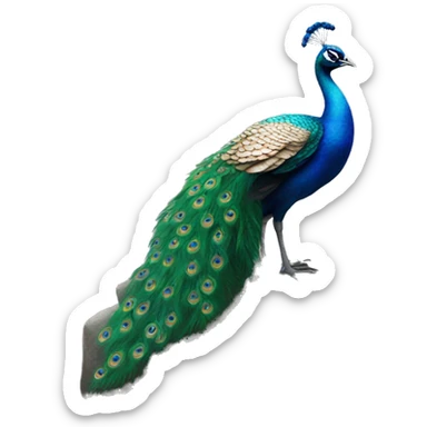 Tiny Peacock standing on a big ol fucking rock sticker