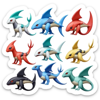 Latios-Darkrai-Deoxys-Giratina-Palkia-Meloetta-fusion-animal-Pokémon-hybrid-creature sticker