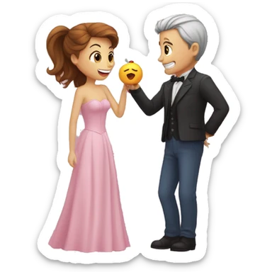 Un gars qui fait un bisou a une fille chauve sticker