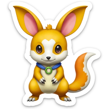 Pancham-Buizel-Minccino-Petilil-Minun-Fakémon-Digimon-fusion-creature sticker