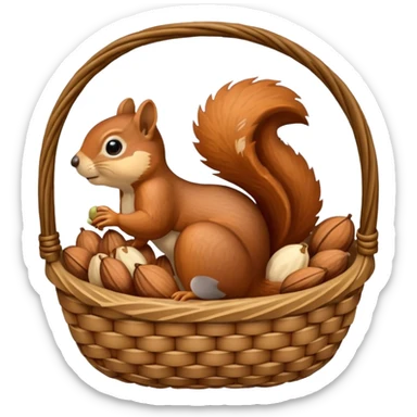 nut basket for squirrel sticker