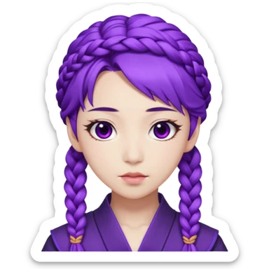 Rumi from K-pop demon hunters purple braid 1 sticker