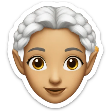 Elfe femme avec cheveux blancs et yeux oranges sticker