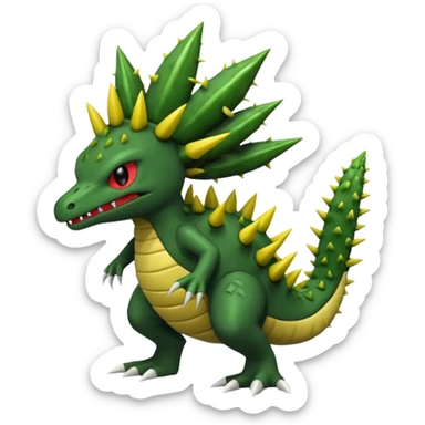 Shiftry-Cacturne-Grovyle-Fraxure-Haxorus-fusion sticker