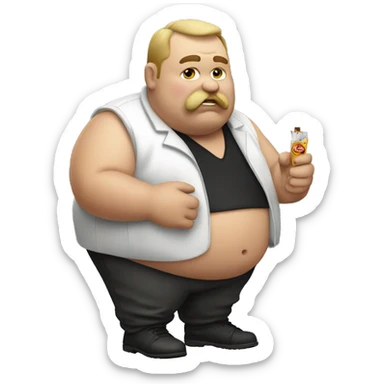 Fat man with a cigarette  sticker