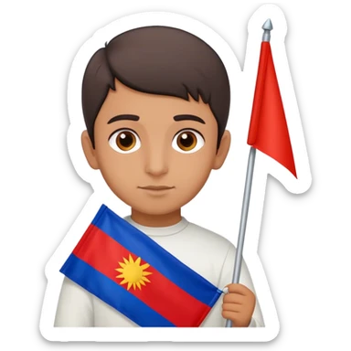 create me a emoji of armenian boy with the flag sticker
