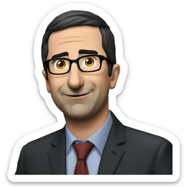 john oliver emotionless saying cool sticker