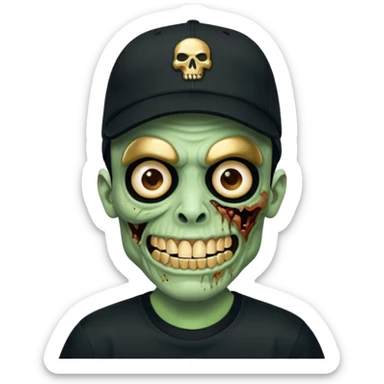 Faça um zombie com uma blusa da Nike preta com um boné preto da Nike tbm, que o zombie tenha dentes de ouro maciso sticker