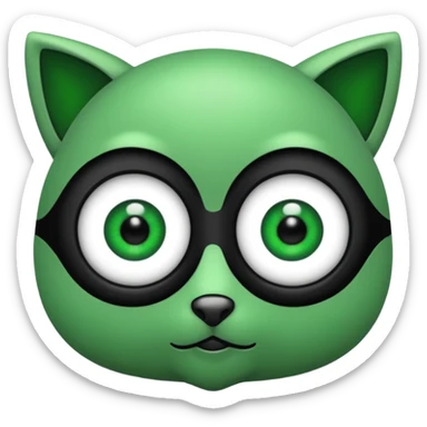 Gata con ojos verdes y negro sticker