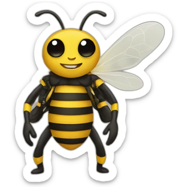 A bee wearing trousers sticker