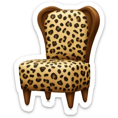 Chair that is shaped like a high heel and has cheetah print  sticker