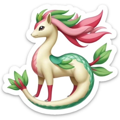 Shaymin-Meloetta-Cresselia-Milotic-Amaura-Pokémon-Fakémon-fusion, full body sticker