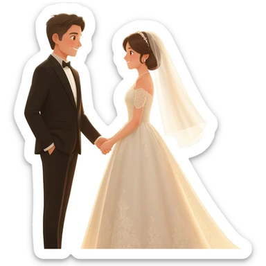 Wedding couple sticker