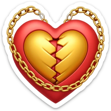 Heart wrapped in glowing chains, pulling apart sticker
