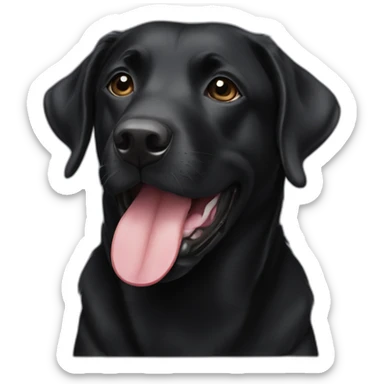 black lab mix with white chest and tongue sticking out sticker