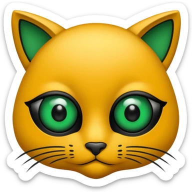 Gata con ojos verdes y negro sticker