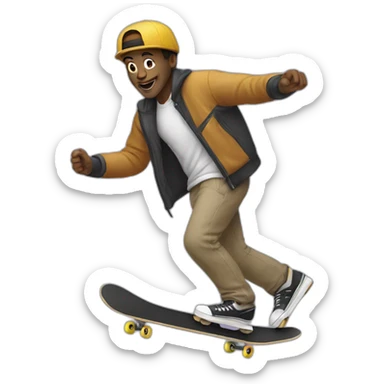 Un homme qui fais du skate sticker