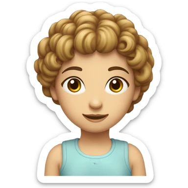 uma menina branca e de cabelo ruivo, com olhos azuis, sorrindo e de moleton de cor lavanda dando joinha sticker