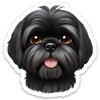 Black shih tzu  sticker