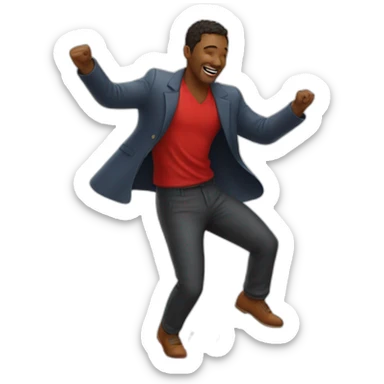 Man dancing in a red puddle sticker