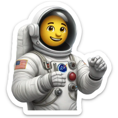 Astronaut hand making this 👉 sticker