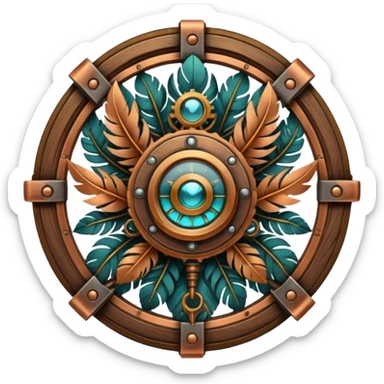steampunk industrial and tribal nature faction emblem sticker