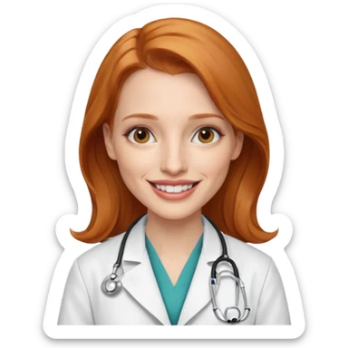 Jessica Chastain, as a dcotor sticker