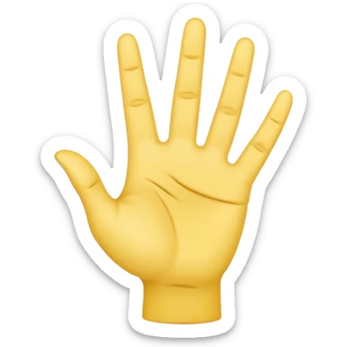 american sign language alphabet A yellow hand with six fingers sticker