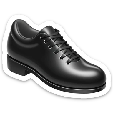 3D Apple-style emoji of a single shoe print on the ground, stylized and simple. Rounded, glossy, smooth shading, white background.
 sticker