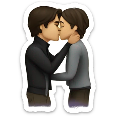Damon Salvatore and elena Gilbert kissing sticker