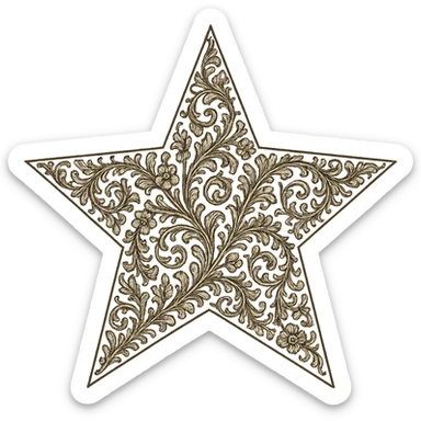 star with a floral filigree sticker