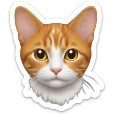 un chat roux et un mulot sticker